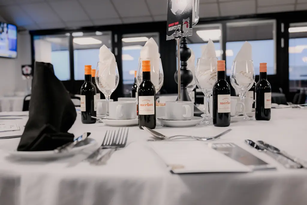 Merlot on tables at McMenemy's bar